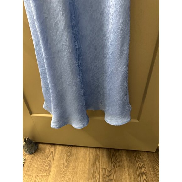 Rebecca De Ravenel Blue Long-Sleeve Jacquard Maxi Dress With Twist Knot Detail S - Picture 3 of 8